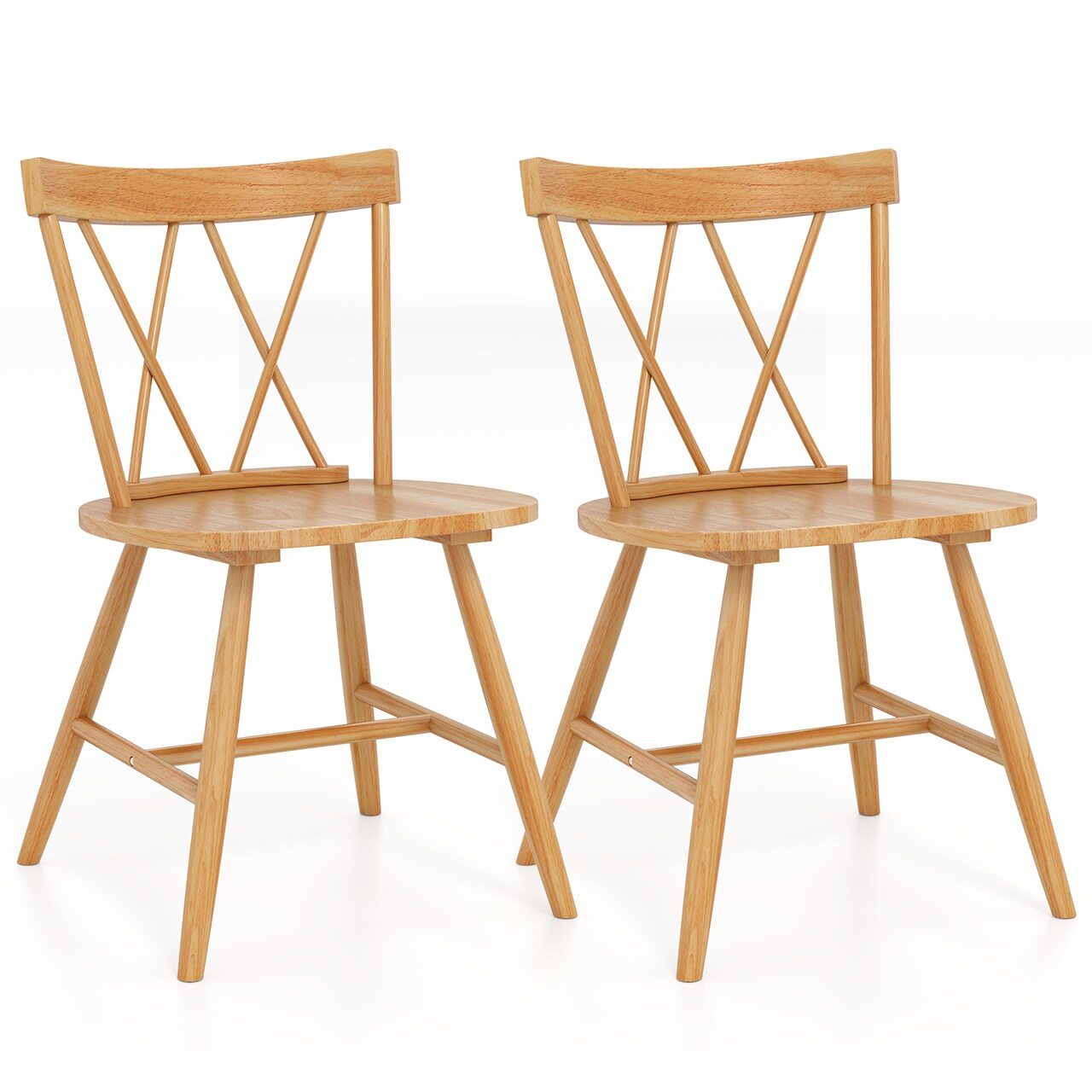 Farmhouse Dining Chair Set of 2, Rubber Wood Frame, Comfortable Seating for Kitchen and Dining Rooms